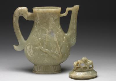 图片[3]-Jade ewer with carved plum-blossom pattern, Ming to Qing dynasty (1368-1911)-China Archive